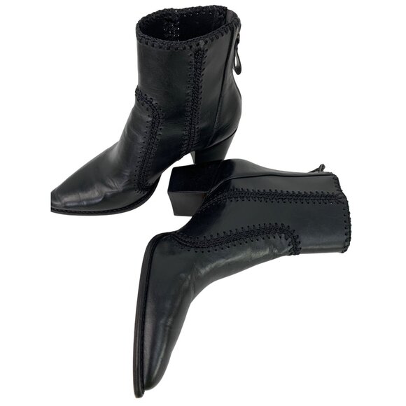 Alexandre Birman Benta Pieced Bootie Black Leather Ankle Sz 6.5/7 US 37 EU $750 - Picture 14 of 16